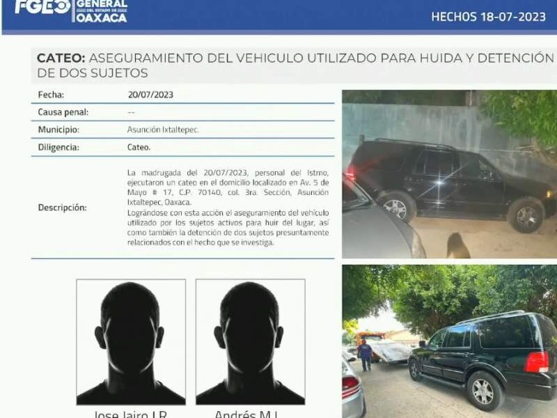 Detienen a dos implicados en el asesinato de notario, se refugiaron en ...